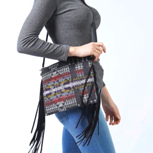 L.I.B. New York Handbags - L.I.B. New York Western Boho Multiwear Bag with Fringe NEW